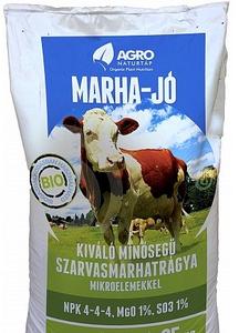 Kravský hnoj peletovaný Marha-Jó 25kg/60ks pal. - Peletovaný kravský hnoj Marha-Jó 4 kg | T - TAKÁCS veľkoobchod
