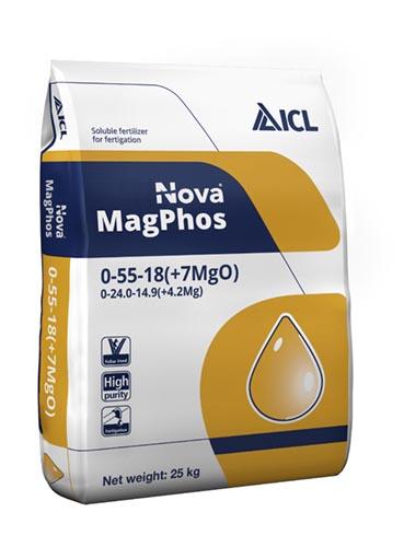 NOVA MagPhos Vodorozpustný P K plus prídavkom Mg  0-55-18+7MgO 25kg/48ks-pal. - TAKACS eshop