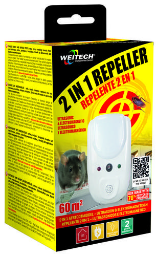 Weitech 2 v 1 Ultrazvukový a elektromagnetický odpudzovač